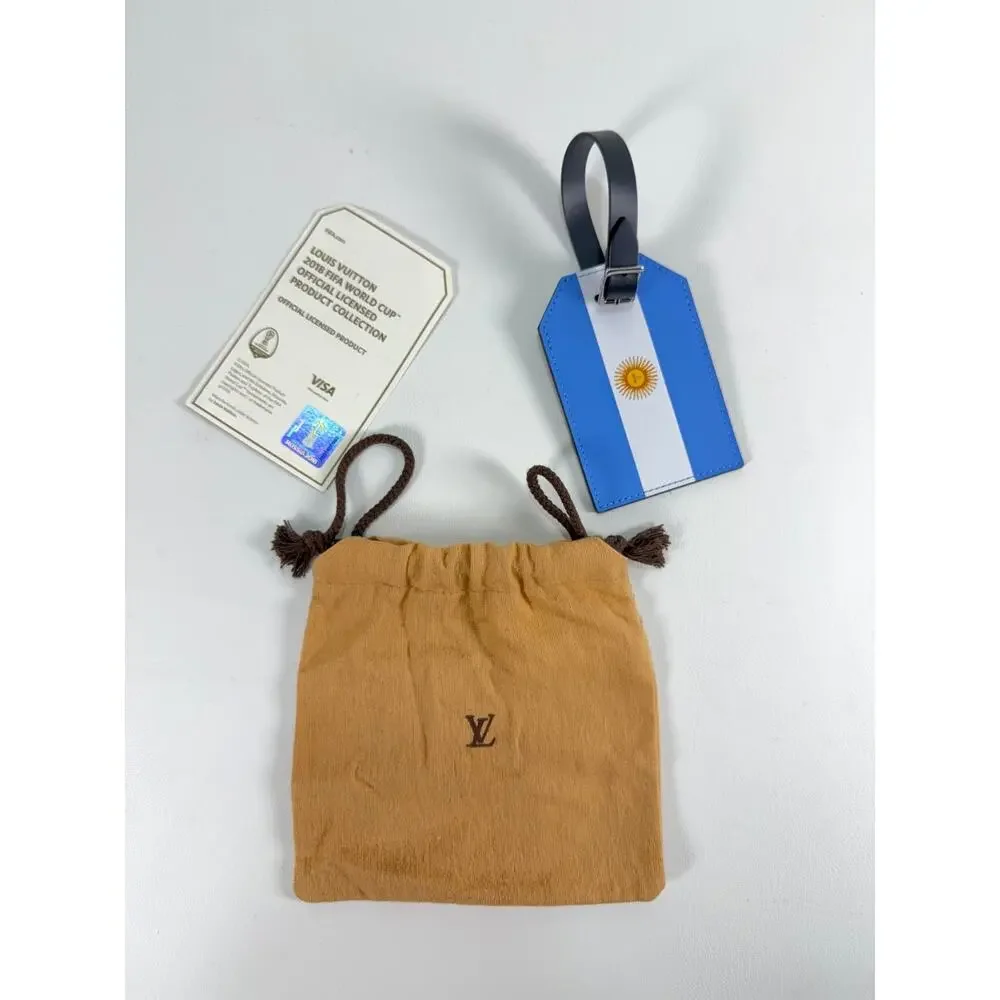 RARE Louis Vuitton 2018 FIFA World Cup Argentina Messi Luggage Tag Epi Leather